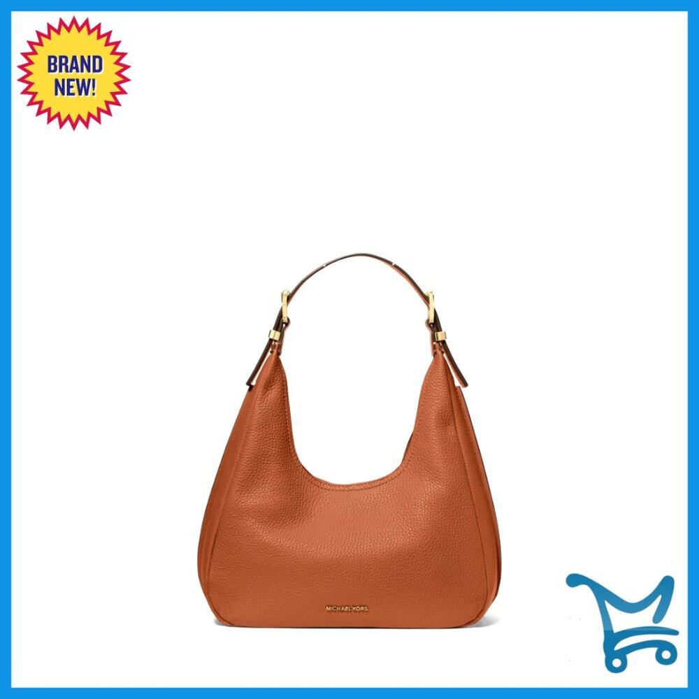 Small Hobo Shoulder Bag in Pebbled Leather with Adjustable Strap - Picture 1 of 4